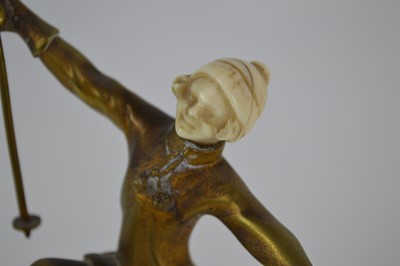 Lot 161 - Bronze and Ivory Figure of a Skier