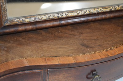Lot 339 - George III figured mahogany dressing table mirror