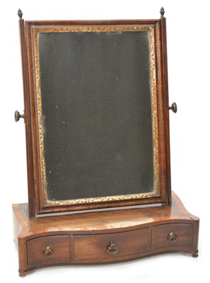 Lot 339 - George III figured mahogany dressing table mirror