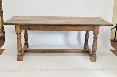Lot 408 - Mid 20th century oak refectory table