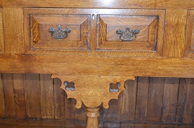 Lot 439 - Late 20th-century oak dresser base of Jacobean design