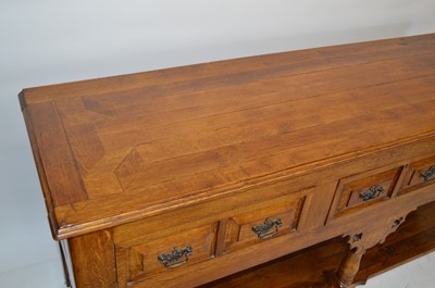 Lot 439 - Late 20th-century oak dresser base of Jacobean design