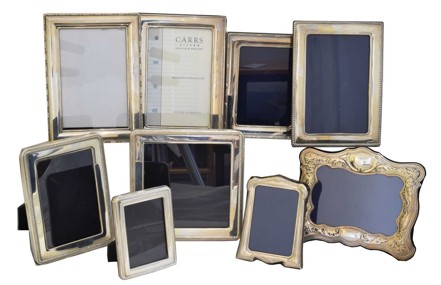 Lot 78 - Nine silver fronted picture frames
