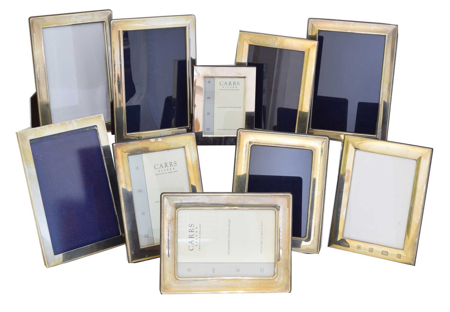 Lot 79 - Ten silver fronted picture frames