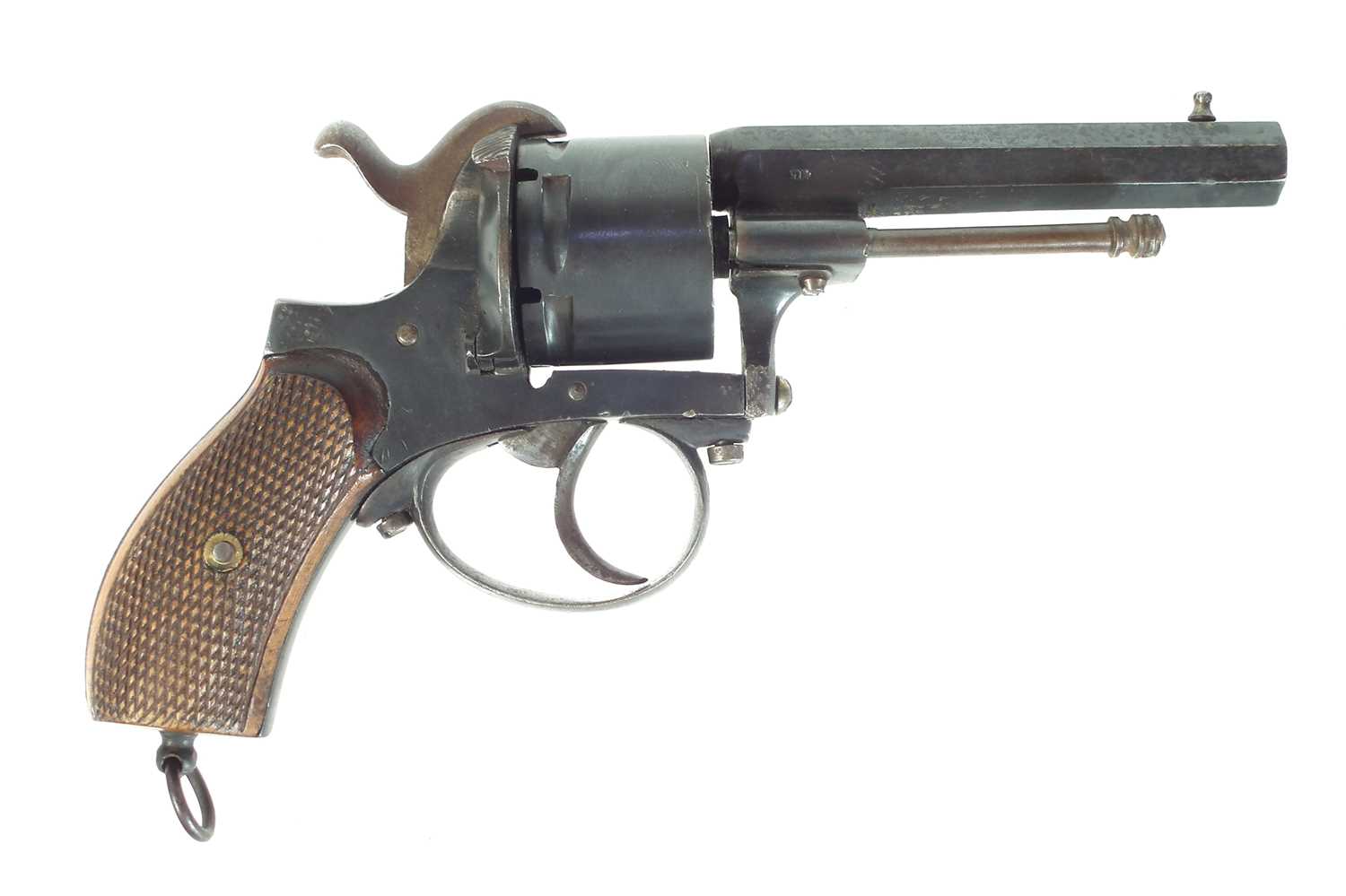 Lot 254 - Belgian 9mm pinfire revolver