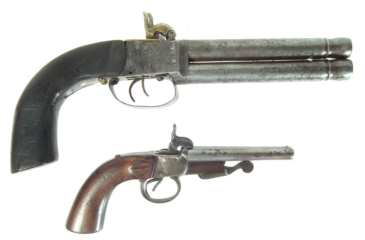 Lot 226 - Two double barrel pistols