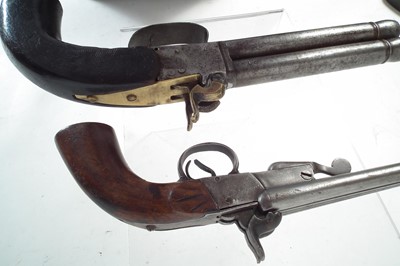 Lot 226 - Two double barrel pistols
