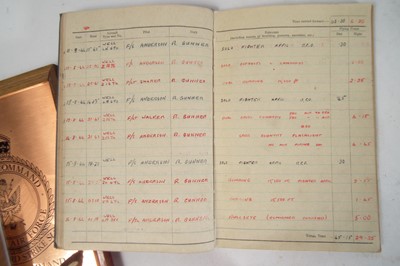 Lot 178 - RAF log book and related items for air gunner F. G. Satherley