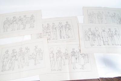 Lot 180 - Album of Charles Stadden military drawings.