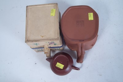 Lot 148 - Three Chinese Yixing teapots