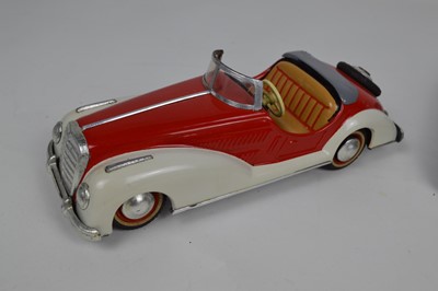 Lot 69 - Three 1950's convertible tinplate cars