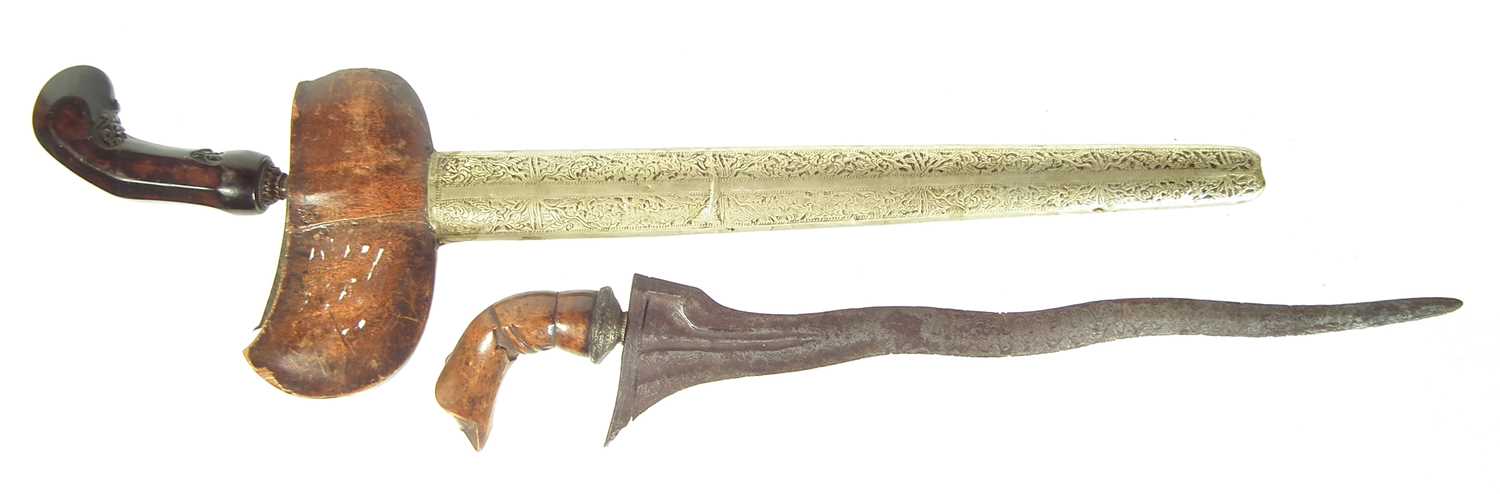 Lot 76 - Indonesian Kris dagger and scabbard and one other