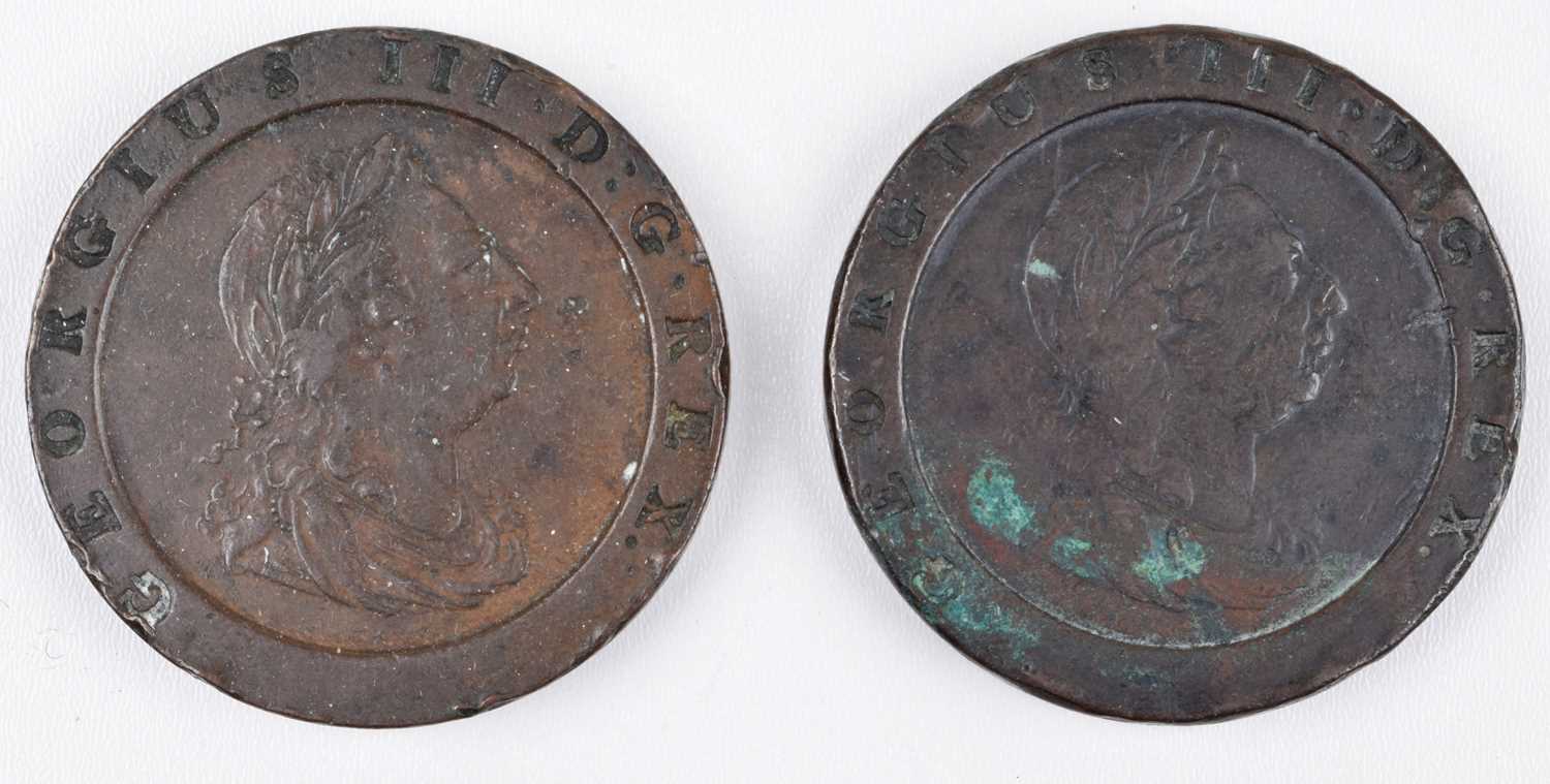 Lot 36 - King George III, Twopence, 1797, Soho Mint, Birmingham 'Cartwheel' coinage (2).