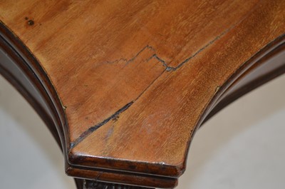 Lot 405 - Early 19th-century mahogany serpentine front fold-over card table
