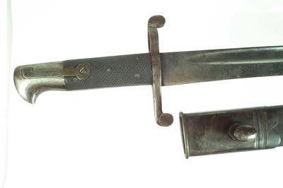 Lot 104 - 1858 pattern volunteer Yataghan sword bayonet and scabbard