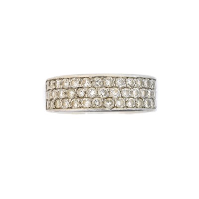 Lot 147 - A platinum diamond band ring