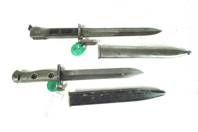 Lot 61 - Two bayonets and scabbards