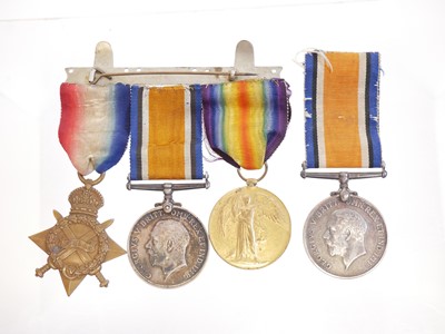 Lot 195 - WWI medal trio and one other