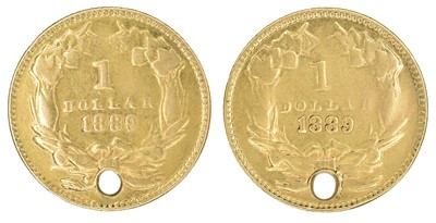 Lot 41 - King George V, Half-Sovereign, 1912 and two U.S. gold dollars, 1889.