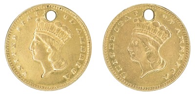 Lot 41 - King George V, Half-Sovereign, 1912 and two U.S. gold dollars, 1889.