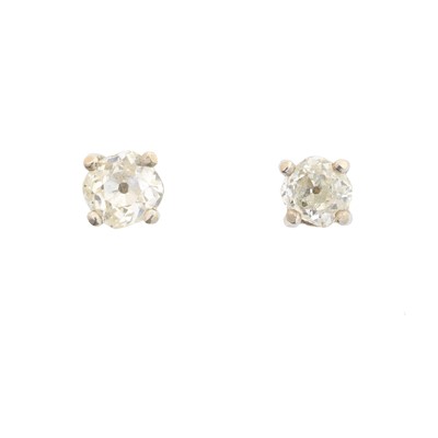 Lot 39 - A pair of old cut diamond stud earrings