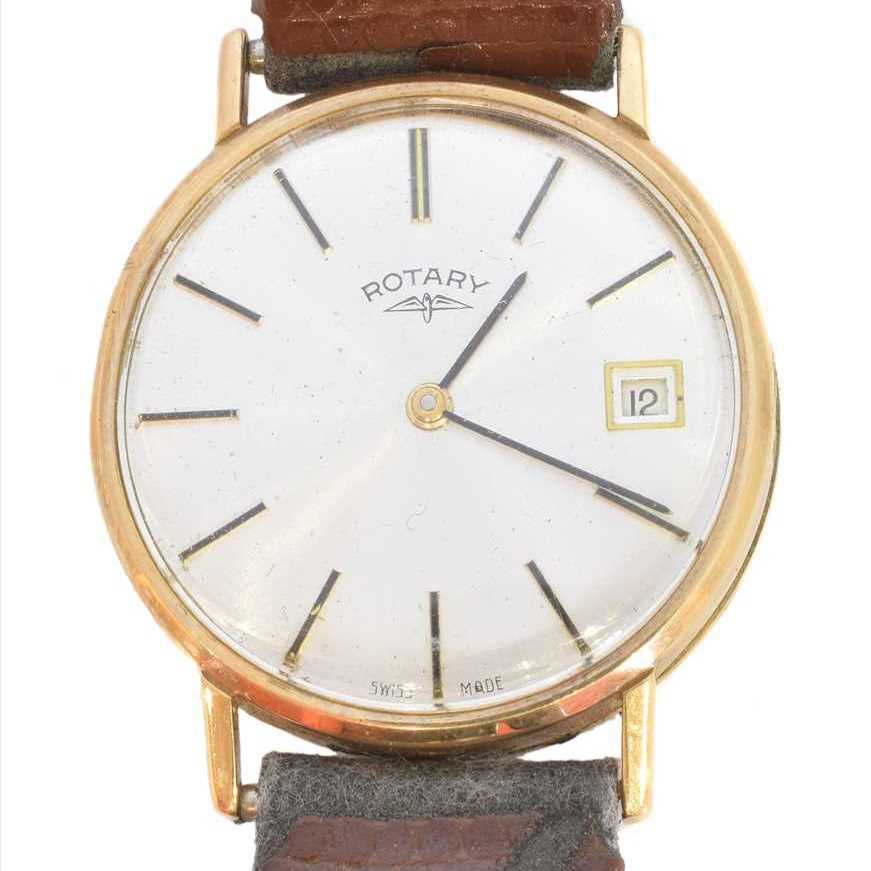 Lot 105 - A 1970s 9ct gold cased Rotary wristwatch