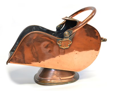 Lot 305 - Victorian copper coal helmet