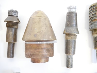 Lot 131 - Twelve WWI French artillery shell fuses and two British examples.