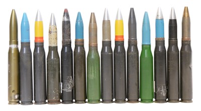 Lot 144 - Fourteen inert 20mm x 139mm Hispano rounds