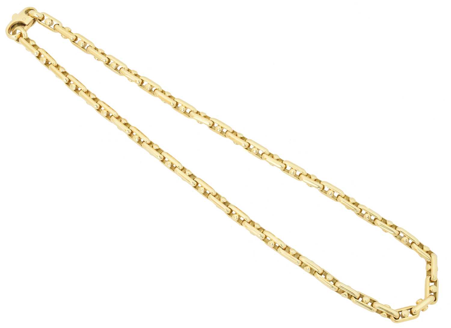 Lot 87 - An 18ct gold fancy link necklace