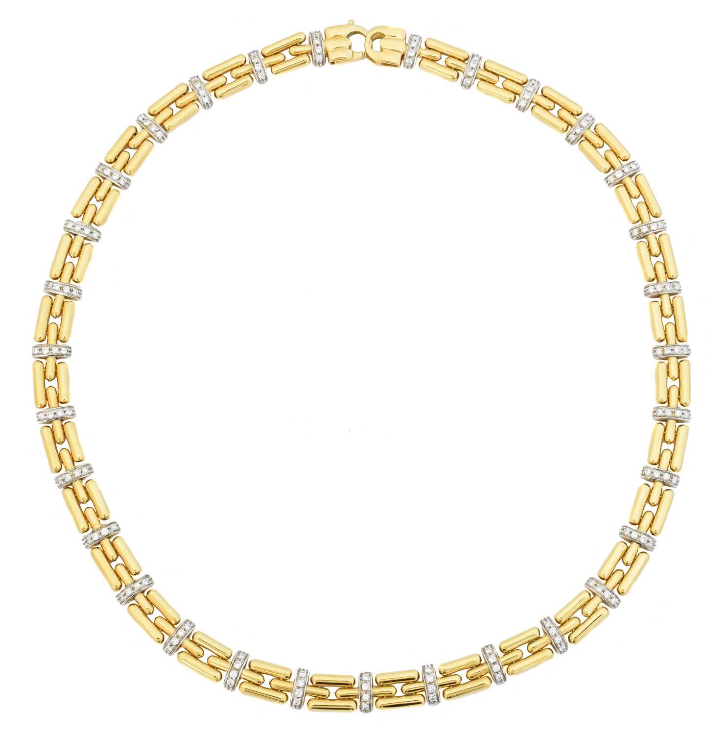 Lot 86 - An 18ct gold diamond necklace by Chimento