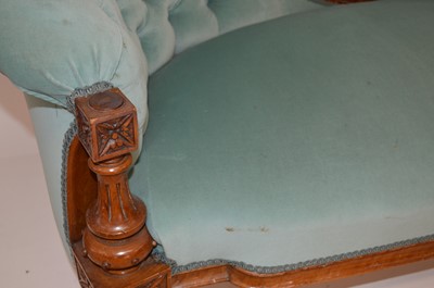 Lot 361 - Victorian walnut drawing room couch