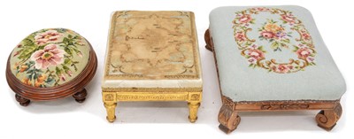 Lot 385 - Early 20th-century French footstool and two others