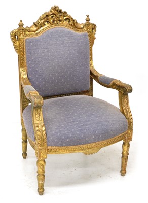 Lot 371 - Late 19th-century French salon chair