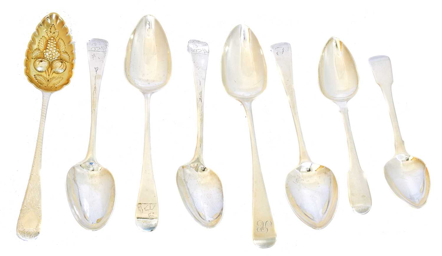 Lot 204 - A selection of George III and later table spoons