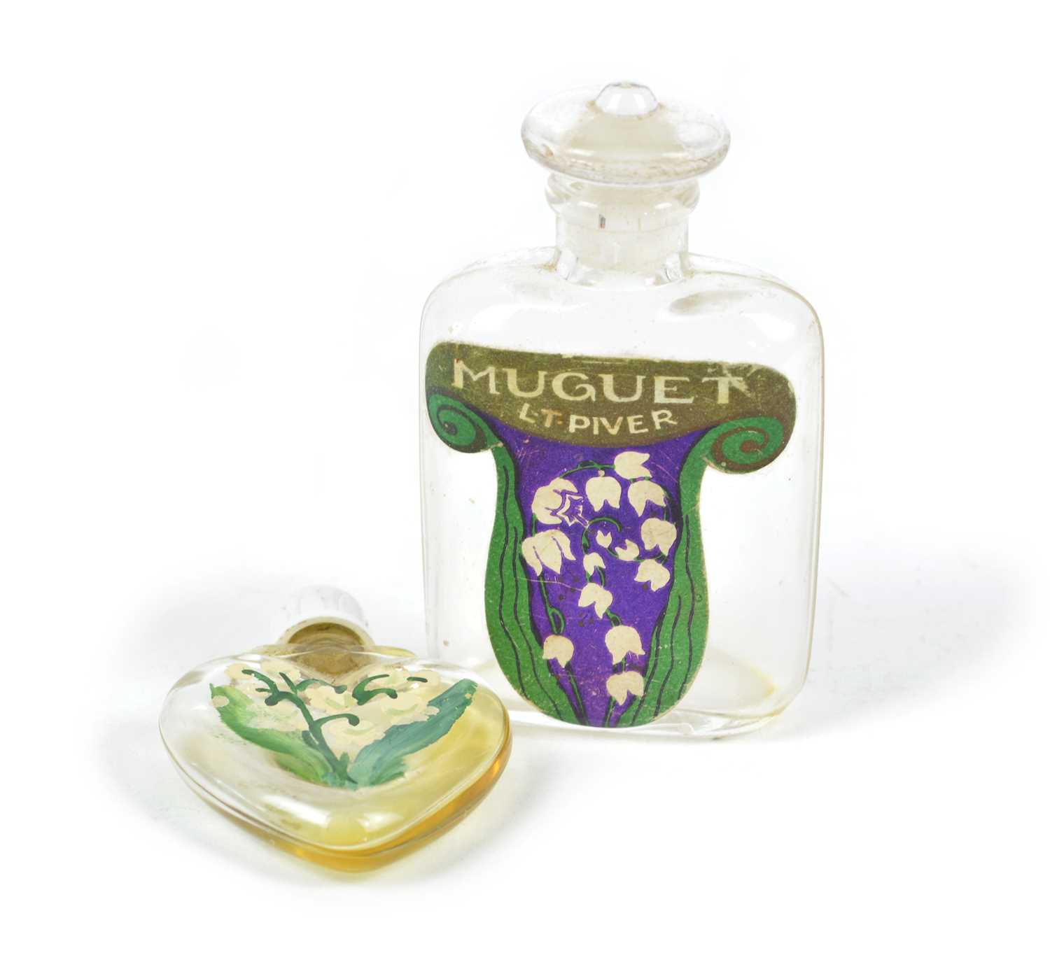 Lot 100 - Two early 20th Century Muguet Perfume Bottles