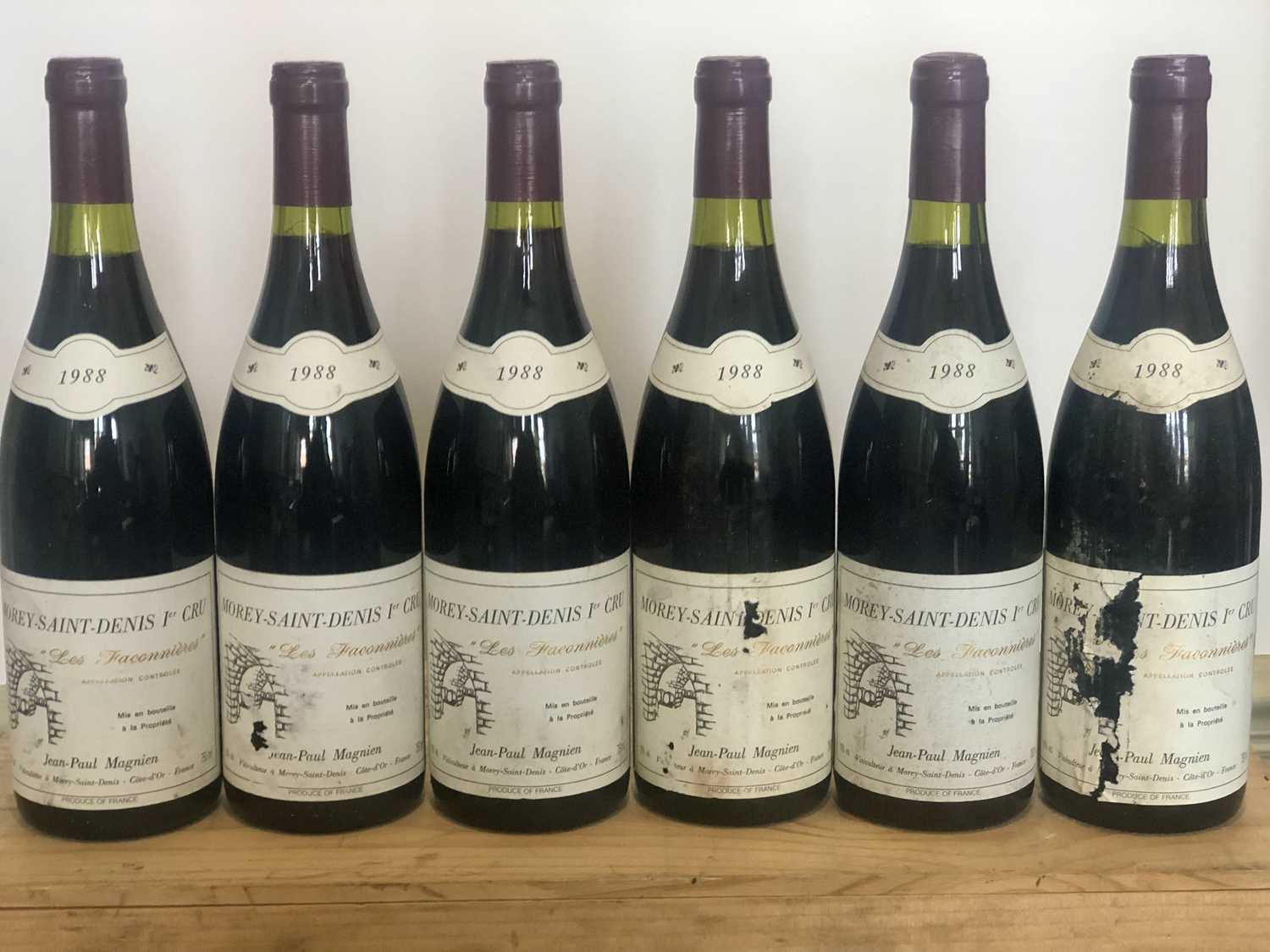Lot 74 - 6 bottles Morey St Denis Premier Cru ‘Les Faconnieres’ Domaine Jean-Paul Magnien 1988