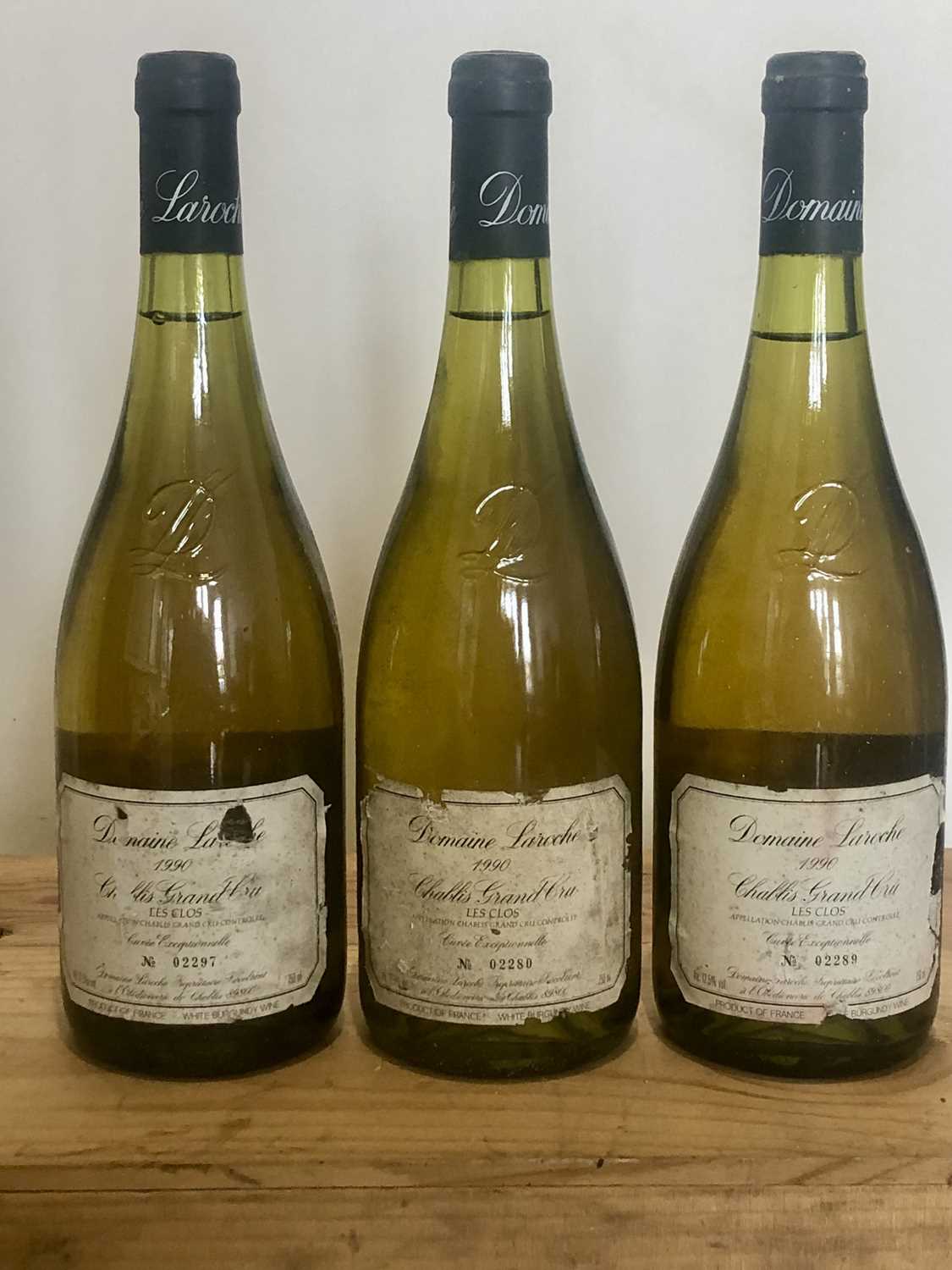 Lot 51 - 3 Bottles Chablis Grand Cru ‘Les Clos’ Domaine Laroche Vintage 1990