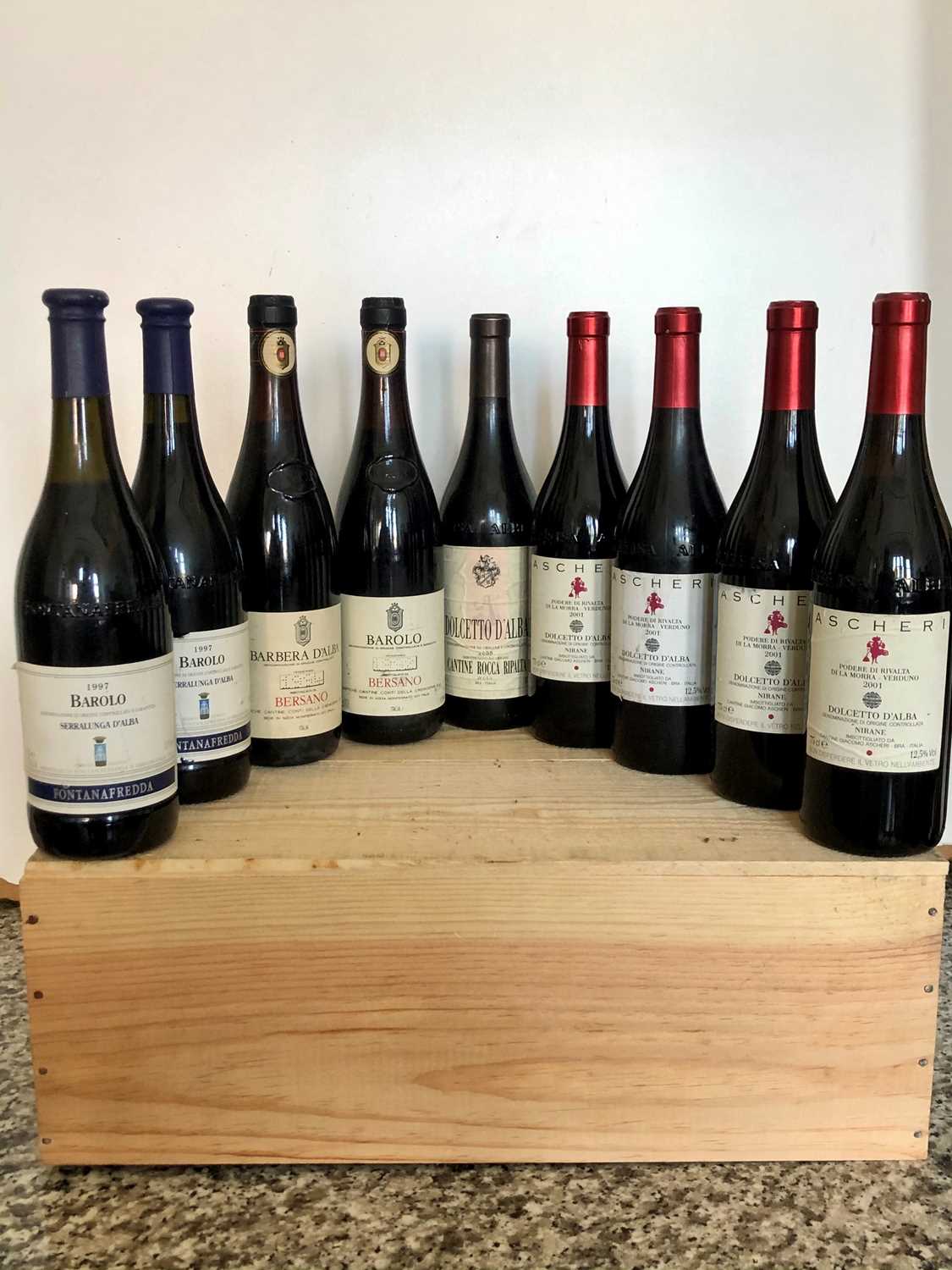 Lot 60 - 9 bottles mixed lot fine Italian wine from Piedmont
