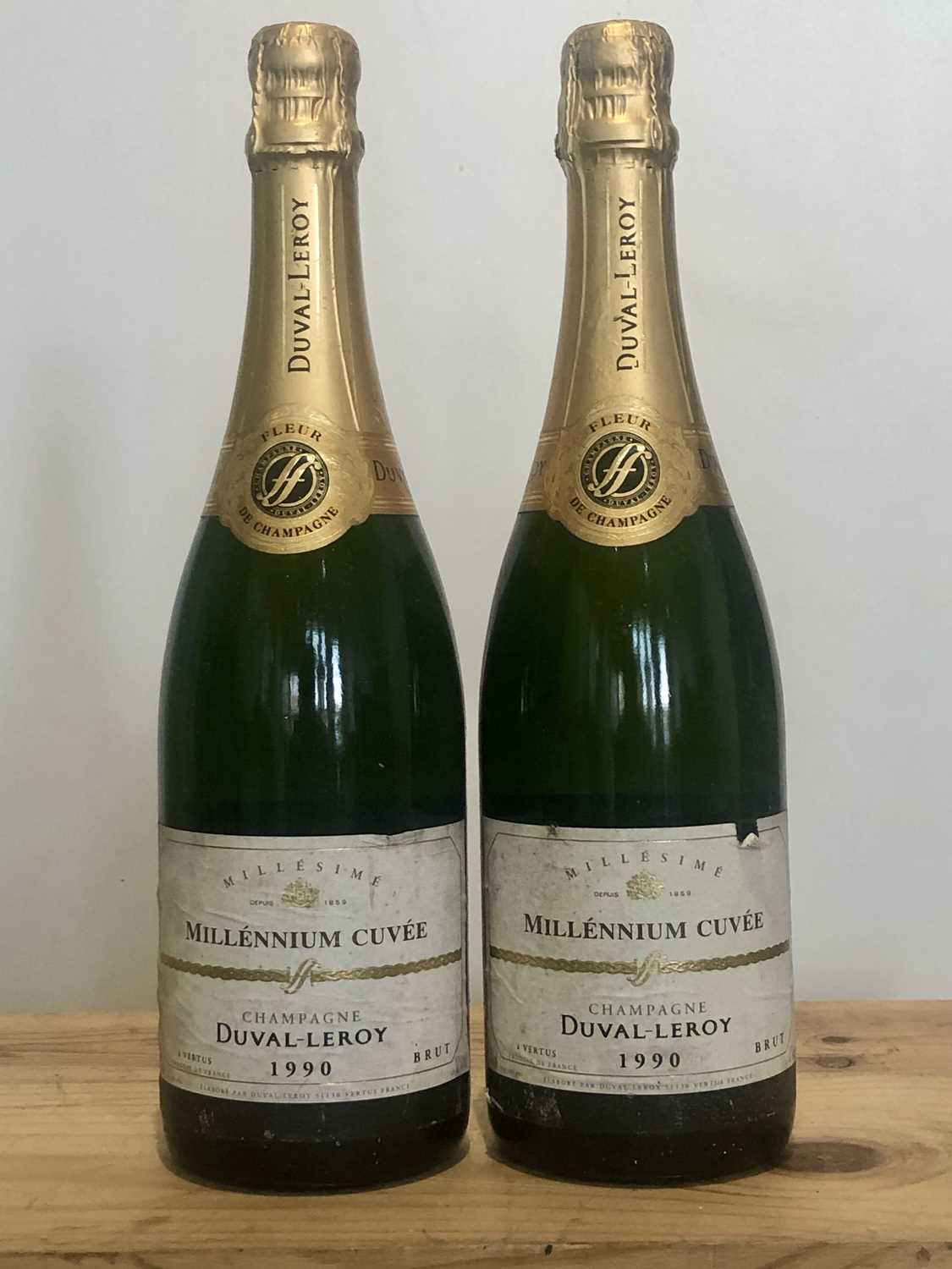 Lot 69 - 2 Bottles Champagne Duval-Leroy Epernay Vintage 1990