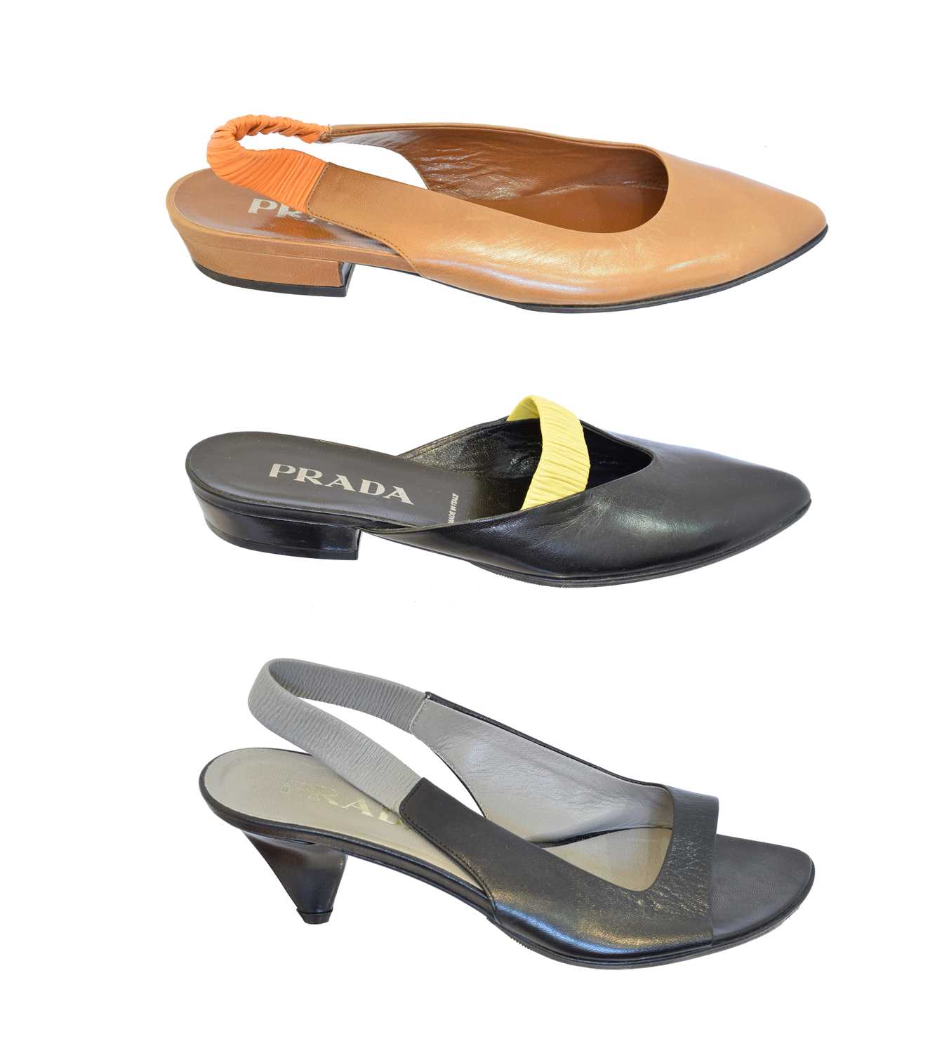 Lot 56 - Three pairs of Prada shoes