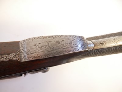 Lot 331 - Percussion double 14 bore Shotgun by Weekes and Son Dublin
