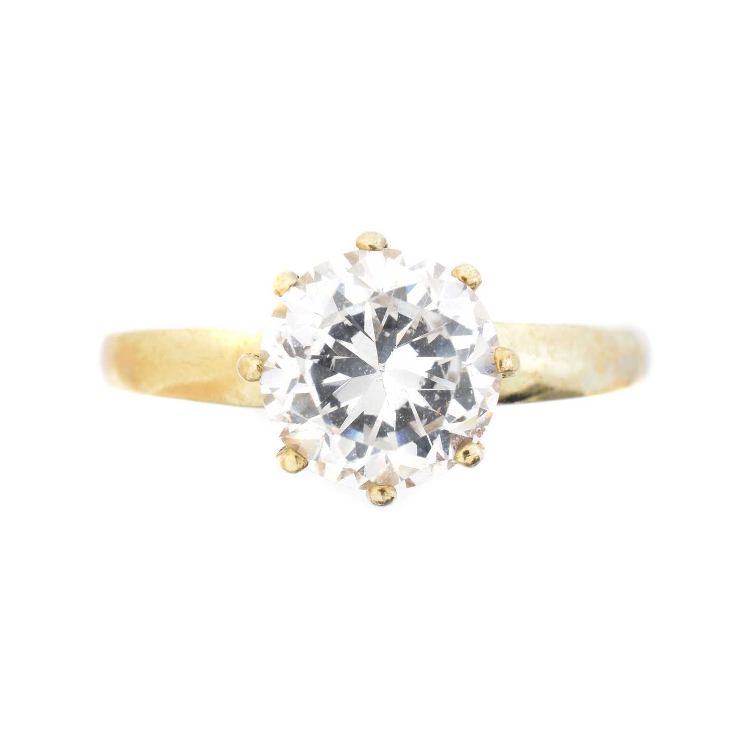 Lot 54 - A 9ct gold cubic zirconia single stone ring,
