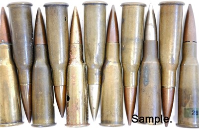 Lot 194 - One hundred and eighty seven inert 8mm Lebel rounds