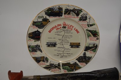 Lot 81 - Collection of Railwayana to include books, notepads, signal lever collars and a lookout horn