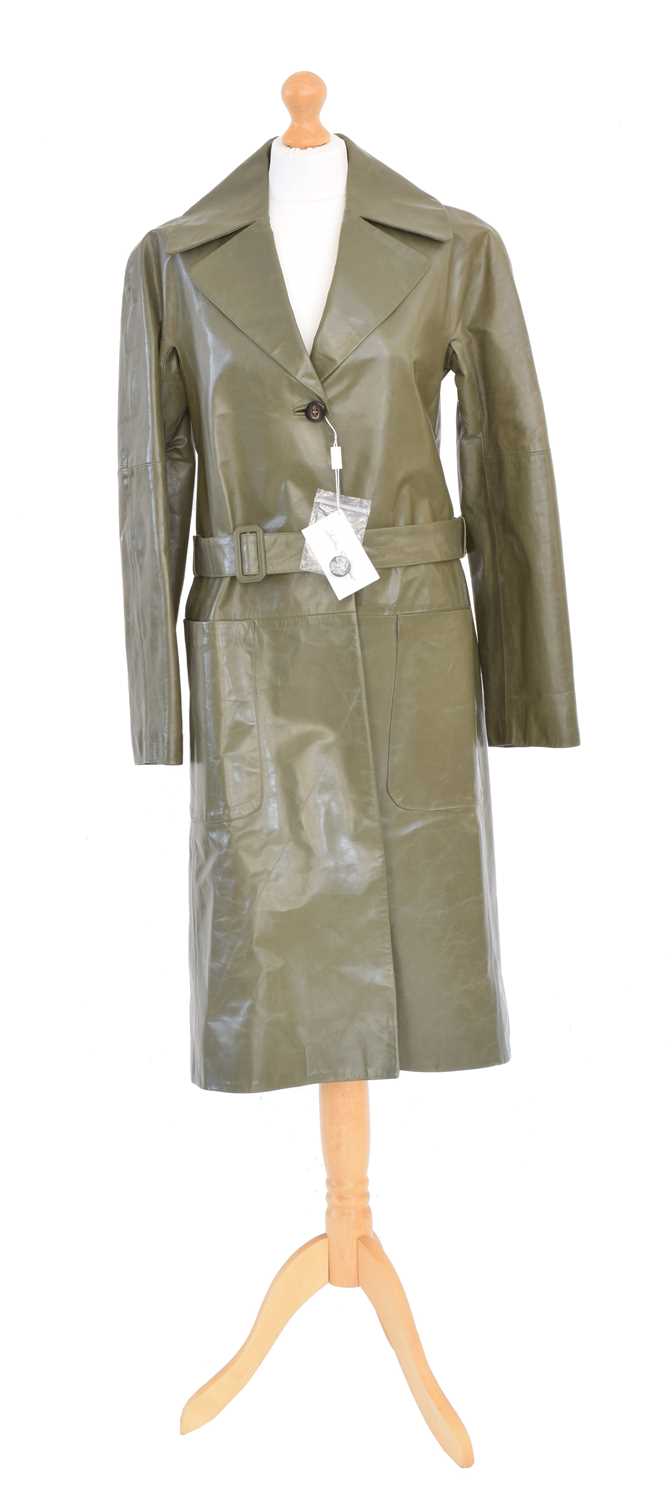 Lot 143 - A leather trench coat by Ferragamo