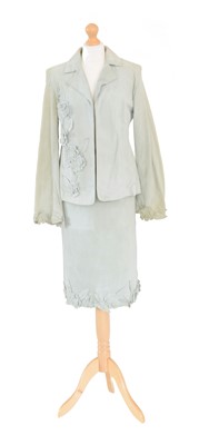 Lot 40 - A Mulberry suede jacket and skirt