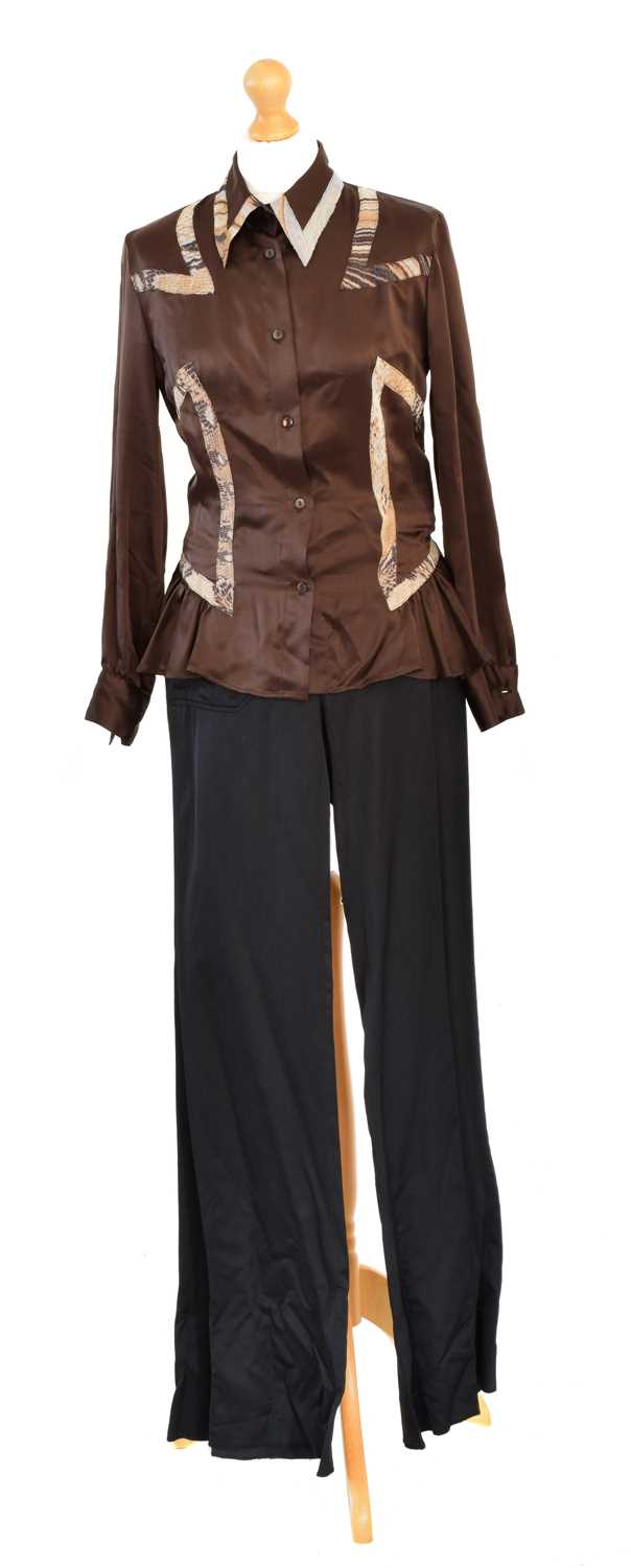 Lot 102 - A Just Cavalli silk shirt and pair of trousers