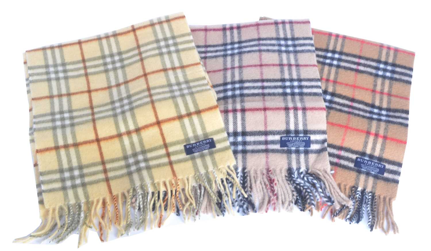 Lot 1 - Three Burberry wool scarves