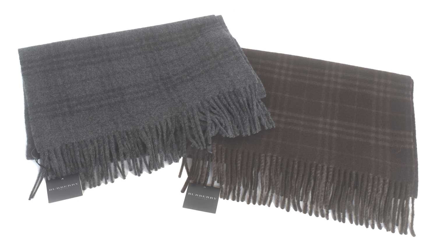Lot 107 - Two Burberry cashmere wool scarves